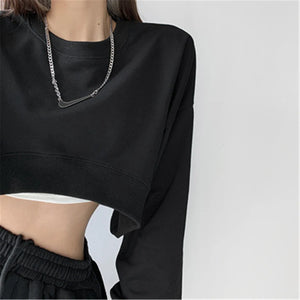 Blank Cropped Hoodie