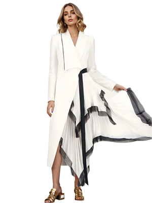 Blazer Asymmetric Jacket Women Spring Long