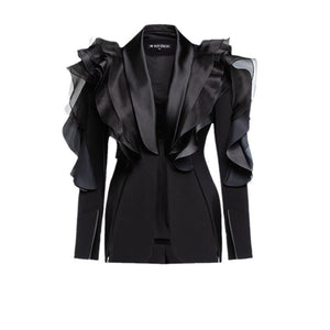 Blazer Asymmetric Jacket Women Spring