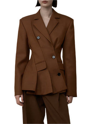 Blazer Brown Jacket Women Spring