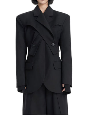 Blazer Deconstruction Women Spring Jacket - product view on white background