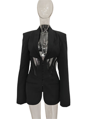 Blazer Notched Collar Women Spring