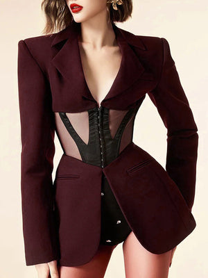Blazer Notched Collar Women Spring
