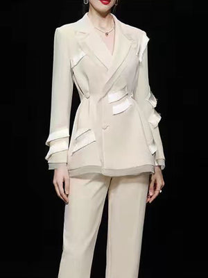 Blazer Notched Women Spring Jacket