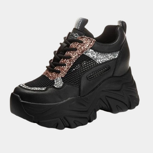 Bling Luxury Black Platform Sneakers