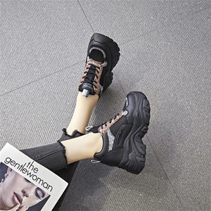 Bling Luxury Black Platform Sneakers