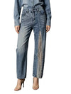 Blue Patchwork Jeans Women's Y2K