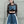Blue Round Neck Crop Tops