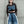 Blue Round Neck Crop Tops