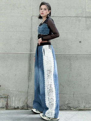 Blue Round Neck Crop Tops