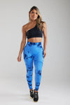 Blue Tie-Dye Scrunch Butt Leggings