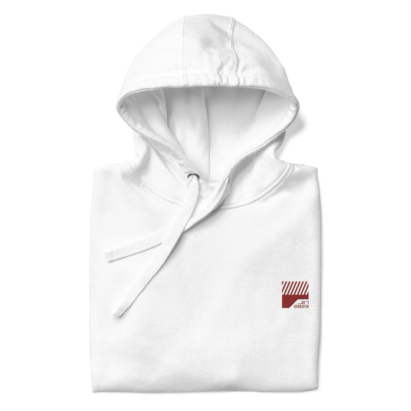 Bold White Embroidered Classic Hoodie