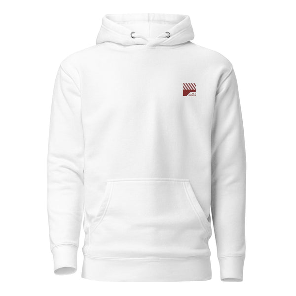 Bold White Embroidered Classic Hoodie