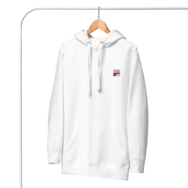 Bold White Embroidered Classic Hoodie