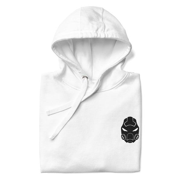 Bold White Embroidered Hoodie