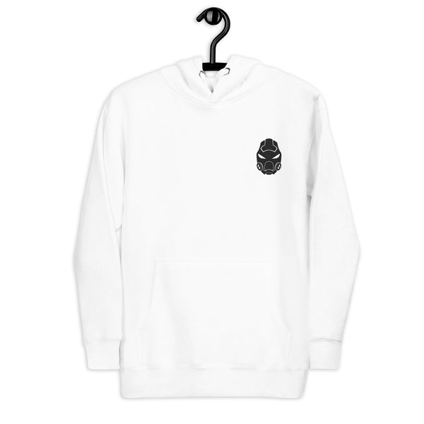 Bold White Embroidered Hoodie