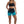 Booty Shorts Black and Turquoise - product view on white background