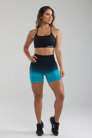 Booty Shorts Black and Turquoise