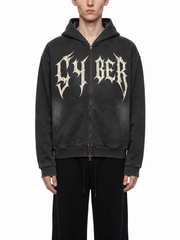 Boxy Y2K Hoodie met Rits