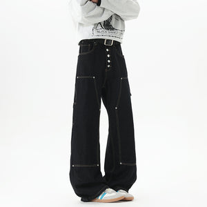 Breasted Design Y2K Jeans