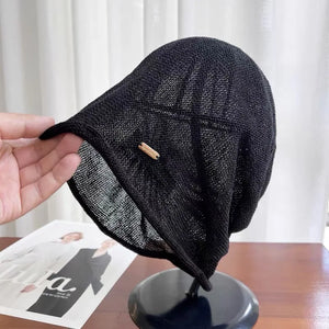 Spring Summer Japanese Fashion Mesh Breathable Linen Beanie Man Woman Casual Elegant Skull Cap Pullover Hats
