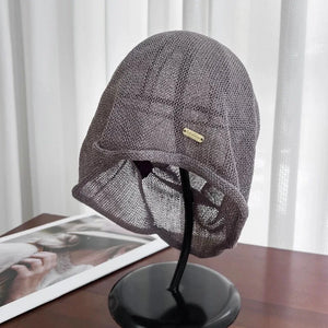 Spring Summer Japanese Fashion Mesh Breathable Linen Beanie Man Woman Casual Elegant Skull - Khaki