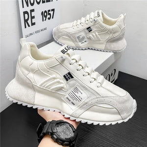 Breathable mesh techwear sneakers, rubber outsole tread detail