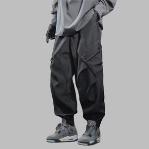 Bright Line Decoration Black Pants