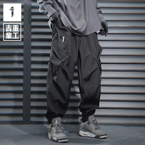 Bright Line Decoration Black Pants