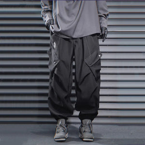 Bright Line Decoration Black Pants