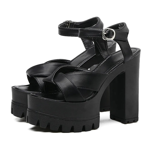 Buckle Chunky Sandals Comfortable