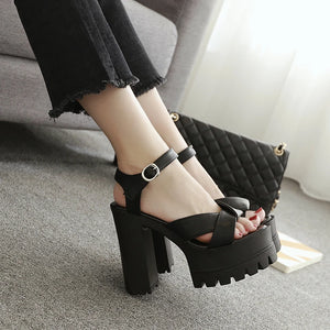 Buckle Chunky Sandals Comfortable