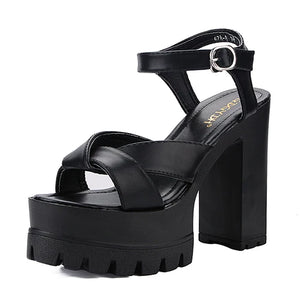 Buckle Chunky Sandals Comfortable