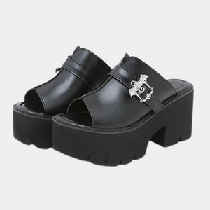 Buckle Mule Chunky Sandals