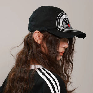 Bull's-eye Cross Embroidery Y2K Caps
