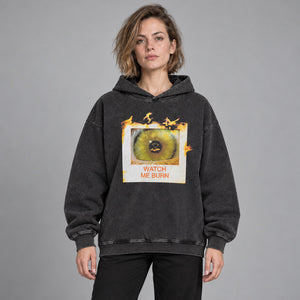 Burn Eye Y2K Graphic Hoodie – worn by a woman