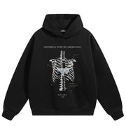 Butterfly Skeleton Graphic Y2K Hoodie