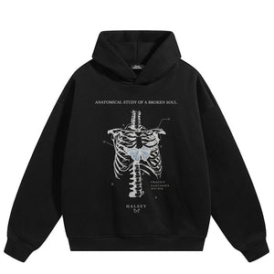 Butterfly Skeleton Graphic Y2K Hoodie