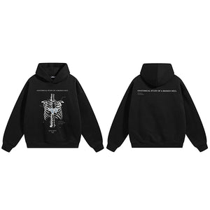 Butterfly Skeleton Graphic Y2K Hoodie