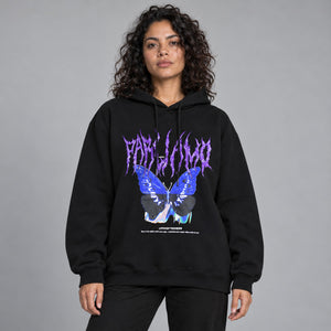 Butterfly Y2k Hoodie Oversized – worn by a woman
