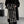 Black and white calligraphy techwear scarf in faux fur