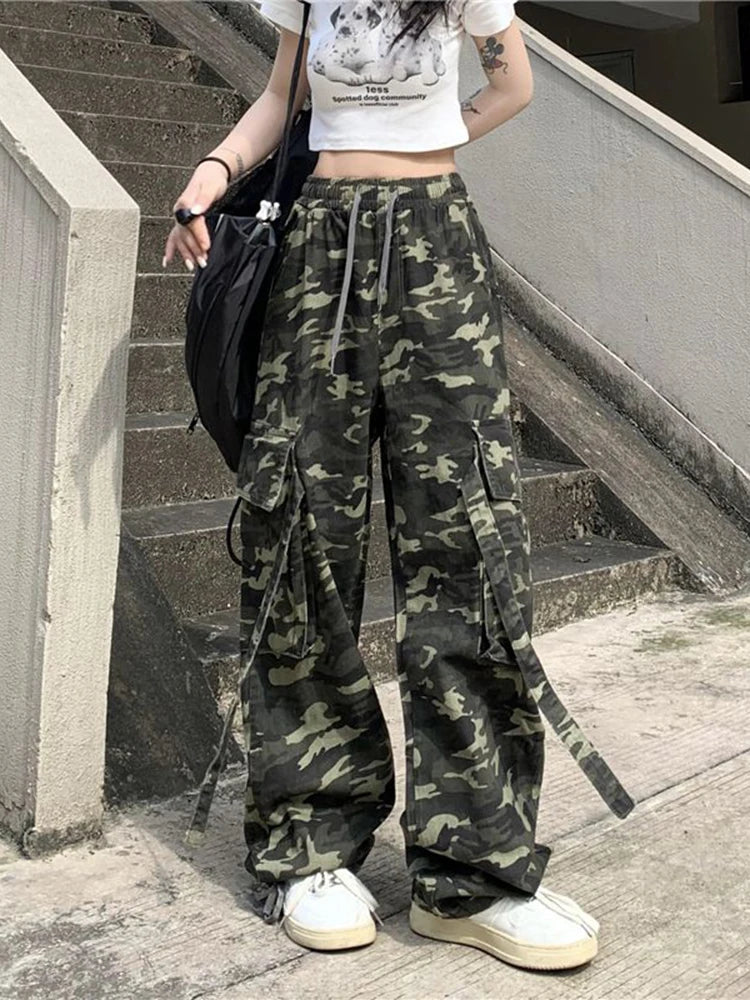 Camo baggy pants womens discount