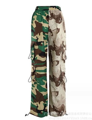 Camo Cargo Pants Drawstring
