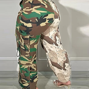 Camo Cargo Pants Drawstring