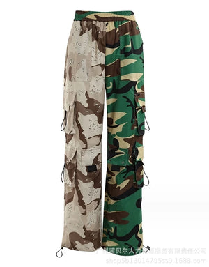 Camo Cargo Pants Drawstring