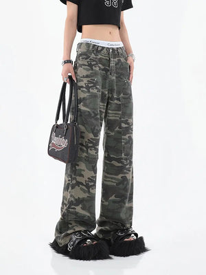 Camo cargo pants for women
