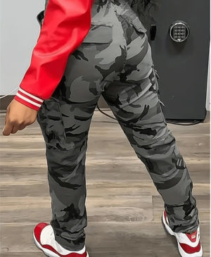 Camo cargo pants high waisted