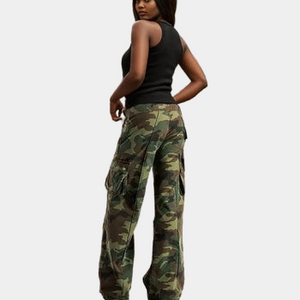 Camo Cargo Pants Low-waisted