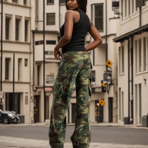 Camo Cargo Pants Low-waisted