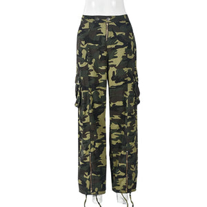 Camo Cargo Pants Low-waisted